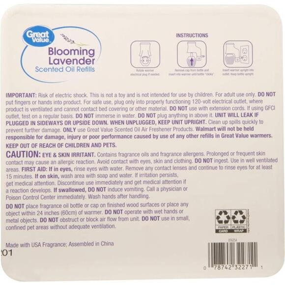 Great Value Scented Oil Refills, Blooming Lavender - 5 Count - Picture 4 of 4